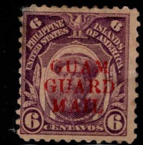 GUAM Scott M9 MH* Guard Mail stamp, perf tip thin at UL, hinge remnant