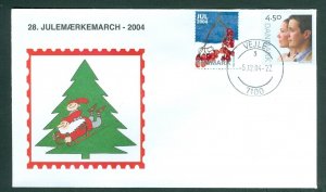Denmark Cover. 2004. Santa,Sled. Vejle.“Christmas Seal Walk# 28. Sc#1275. #03