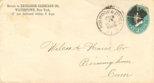 United States U.S. R.P.O.'s Norwood & Utica 1888 102-R-2  Postal Stationery E...