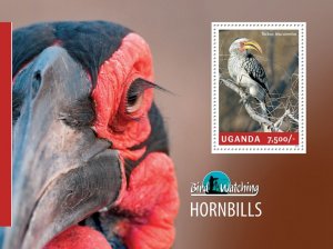 UGANDA - 2014 - Hornbills - Perf Souv Sheet - Mint Never Hinged