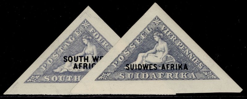 SOUTH WEST AFRICA GV SG44A + 44B, 4d OPT VARIETIES, M MINT. 