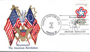 US SPECIAL EVENT CANCELLATION COVER BICENTENNIAL AMERICAN REVOLUTION FERNDALE MI