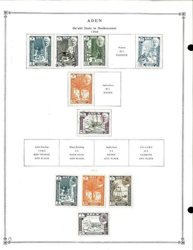 Aden 1937-1963 M & U in Mounts on Scott International Pages.