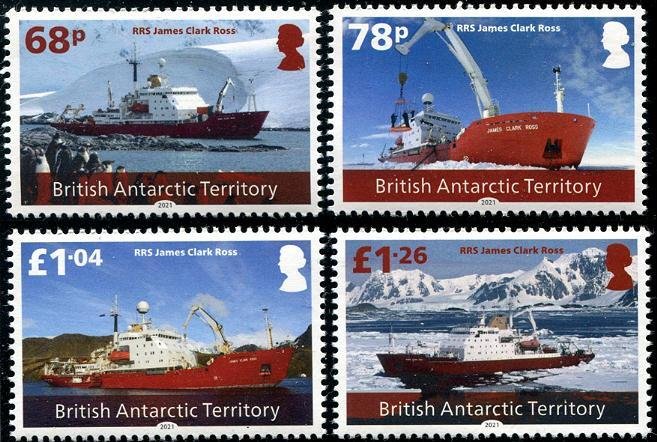 2021 British Antarctic Territory RRS James Clark (4) (Scott 605-08) MNH