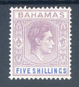 Bahamas 5/- Lilac & Blue SG156 Mounted Mint