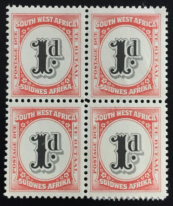 South West Africa 1931 Postage Due 1d Block of 4V MLH SG#D48 M1766