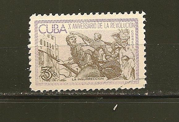 Cuba X 10th Anniversary of Revolution 3 Centavos Used