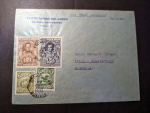 1932 Bolivia Airmail LZ 127 Graf Zeppelin Cover Cochabamba to Lorch Germany