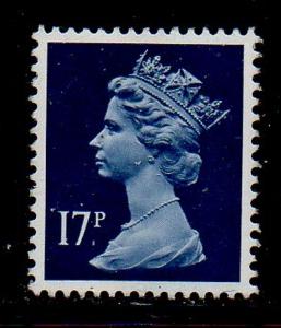 Great Britain Sc MH98 1990 17p dark blue QE II Machin Head stamp mint NH