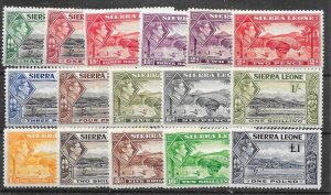 SIERRA LEONE SG188/200 1938-44 DEFINITIVE SET  MTD MINT (s)