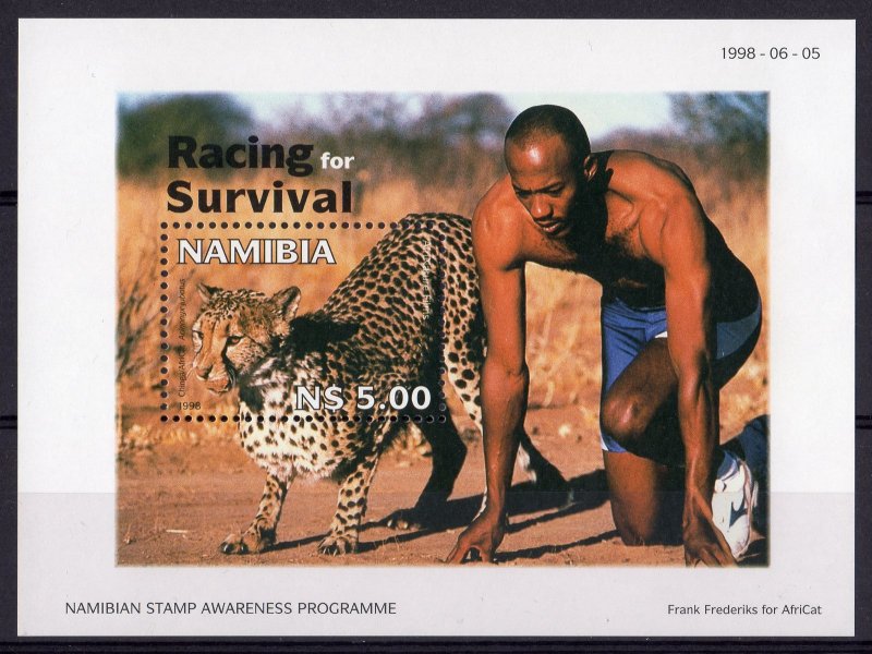 Namibia 1998 Sc#914 RACING FOR SURVIVAL - WILD CATS S/S (1) MNH