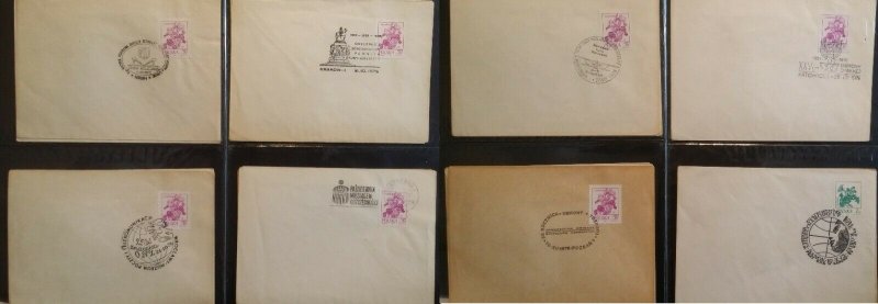 Poland 1976 50c Flower Drawing 8 Covers with Various Comm Special Handstamp PM