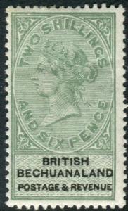 BECHUANALAND-1888 2/6 Green & Black.  A mounted mint example Sg 17