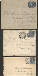 UK 1898 -1920 POSTAL HISTORY 3 COVERS RAILWAY IMPRINTED ST. ENOCH STATION