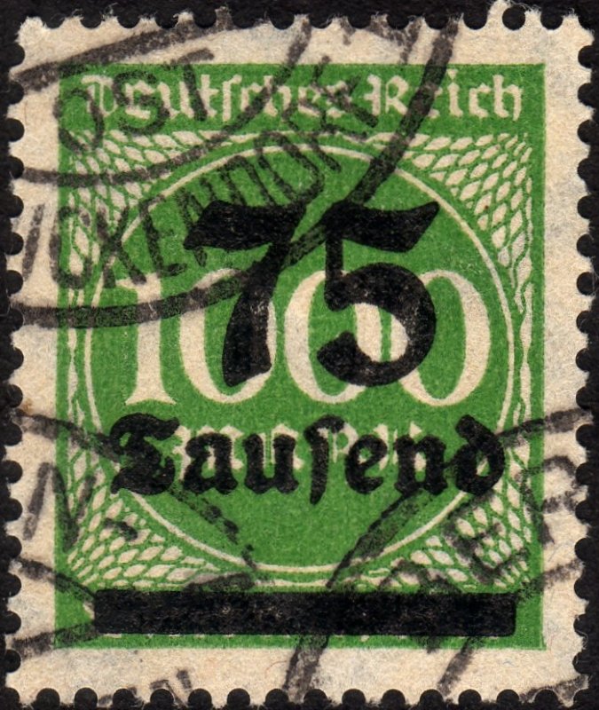 1923, Germany, 75.000Mk, Used, Sc 252