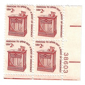 US 1582 - Plate 38603 - MNH 2 Cent Plate Block in the Americana Series.