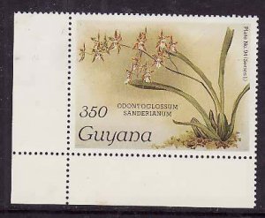 Guyana-Sc#1161a- id9-unused NH 350c-Flowers-Orchids-wmk Lotus Bud Multiple-1985-