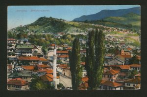 BOSNIA-AUSTRIA TO HUNGARY-CENSORED POSTCARD-MOSQUE-1915.