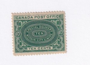 CANADA # E1 VF-MLH SPECIAL DELIVERY CAT VALUE $250 STARTS 20% REF-XMAS TIME