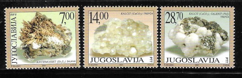 Yugoslavia 2001 Minerals Sc 2538a-b,d MNH A1239