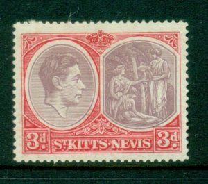 St Kitts Nevis 1938-48 KGVI Medicinal Springs 3d MLH