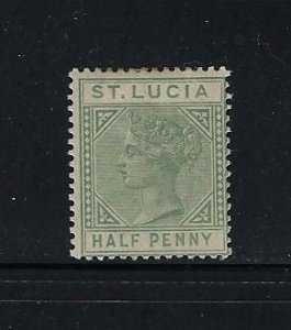 ST. LUCIA SCOTT #27A 1883-98 1/2 GREEN- DIE I (DIE A)- MINT HINGED