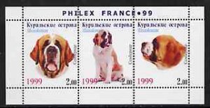 KURIL ISLANDS 1999 SHEET MNH PHILEX SAINT BERNARD DOGS CHIENS PERROS HUNDEN CANI