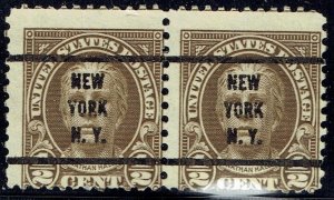 1929 .5c HALE w/Bureau precancel pair f/NEW YORK NY (653-61) Marginal pair! (2) 