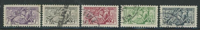 Monaco 1951 Knight in Armor set Sc# 283-87 used