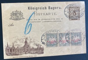 1896 Nuremberg Germany Postal Stationery Postcard Cover