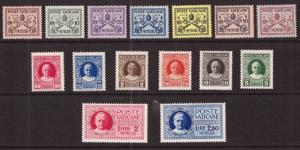 Vatican City First set, Scott 1-13, E1-2 MNH** 1929 set CV $240, nicely centered