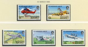 Alderney 1985 Airport Set SGA18/22 Unmounted Mint