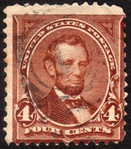 1898, US 4c, Abraham Lincoln, Used, Sc 280b
