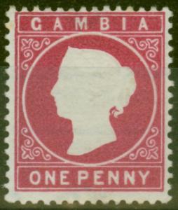 Gambia 1886 1d Aniline Crimson SG23A Fine Lightly Mtd Mint