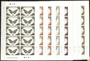 Antigua Stamp 1401-1408  - Butterflies, sheets of 10 imperfs