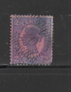 AUSTRALIA-QUEENSLAND  #114  1897    2p  QUEEN VICTORIA   F-VF  USED    p