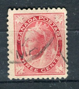 CANADA; 1897 classic QV Maple Leaf issue used 3c. value