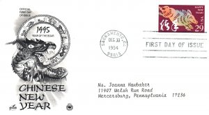 US FIRST DAY COVERS LUNAR CHINESE NEW YEAR OF THE BOAR (PIG) SACRAMENTO 1994