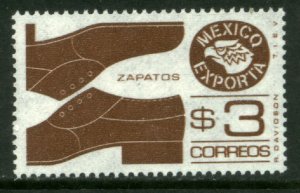 MEXICO Exporta 1118b, $3P Shoes Unwmk Thin Paper 3. MINT, NH. VF.