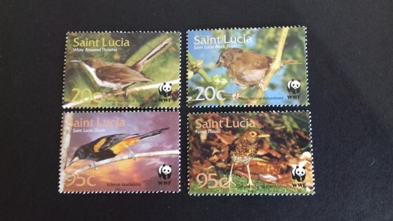 St Lucia 2001 Endangered Species - Birds of St. Lucia Mint