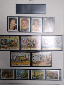 collection on pages Niue 1979-81 a few later QJ: CV $64