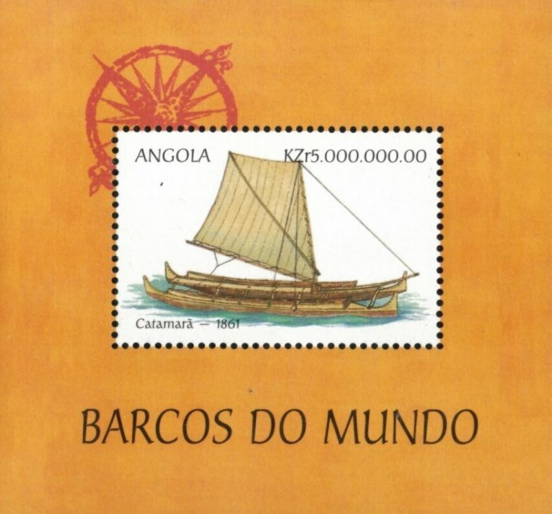 Angola 1999 - Ships - Souvenir Stamp Sheet - Scott #1091 - MNH