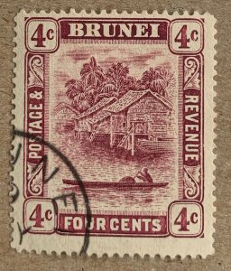 Brunei 1912 4c claret, used. Scott 20, CV $0.90.  SG 39