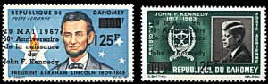 Dahomey C55-C56, MNH, 50th Anniversary Birth of John F. Kennedy overprints