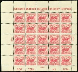 EDW1949SELL : USA 1926 Scott #630 XF MNH PO Fresh As nice a sheet as I have seen