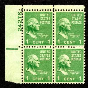 U.S. Scott  804 Prexie/Prexy MNH Electric Eye Plate Block of 4