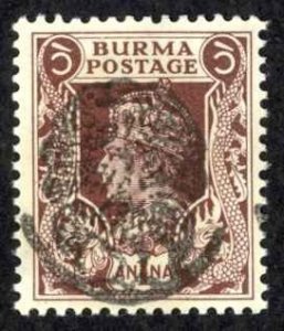 Burma Sc# 1N8 Used overprint 1942 1a Henzada Issue