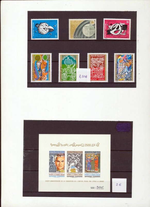 Tunisia MNH +MH Airs Art Sheets (Apprx 90 Stamps) ZZ 335