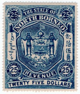 (I.B-BOB) British North Borneo Revenue : Duty Stamp $25 (State)