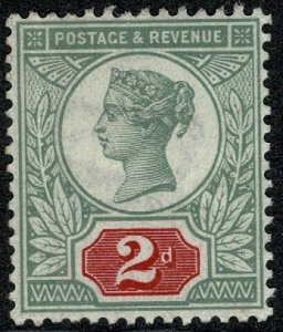 QV Jubilee 1887-92 2d Grey-Green & Carmine Wmk. 49 (Imp Cr) Mint (MN) S.G. 200